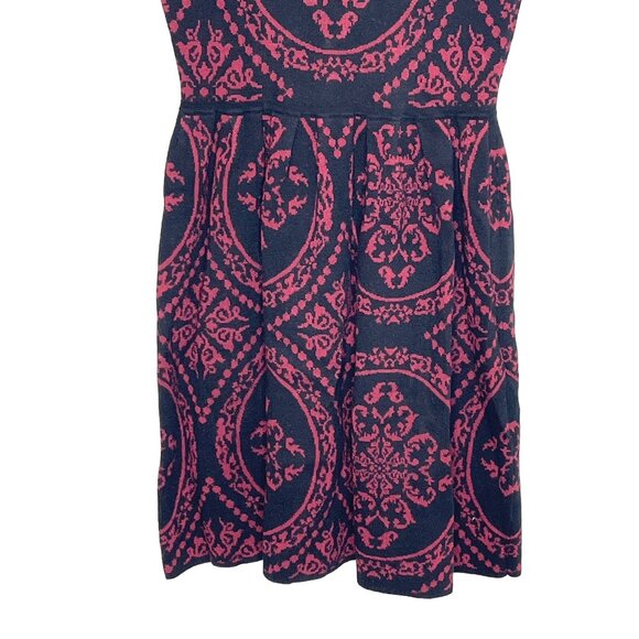 Romeo & Juliet Couture Sweater Dress Small Red Black Flare Mini - Picture 4 of 12